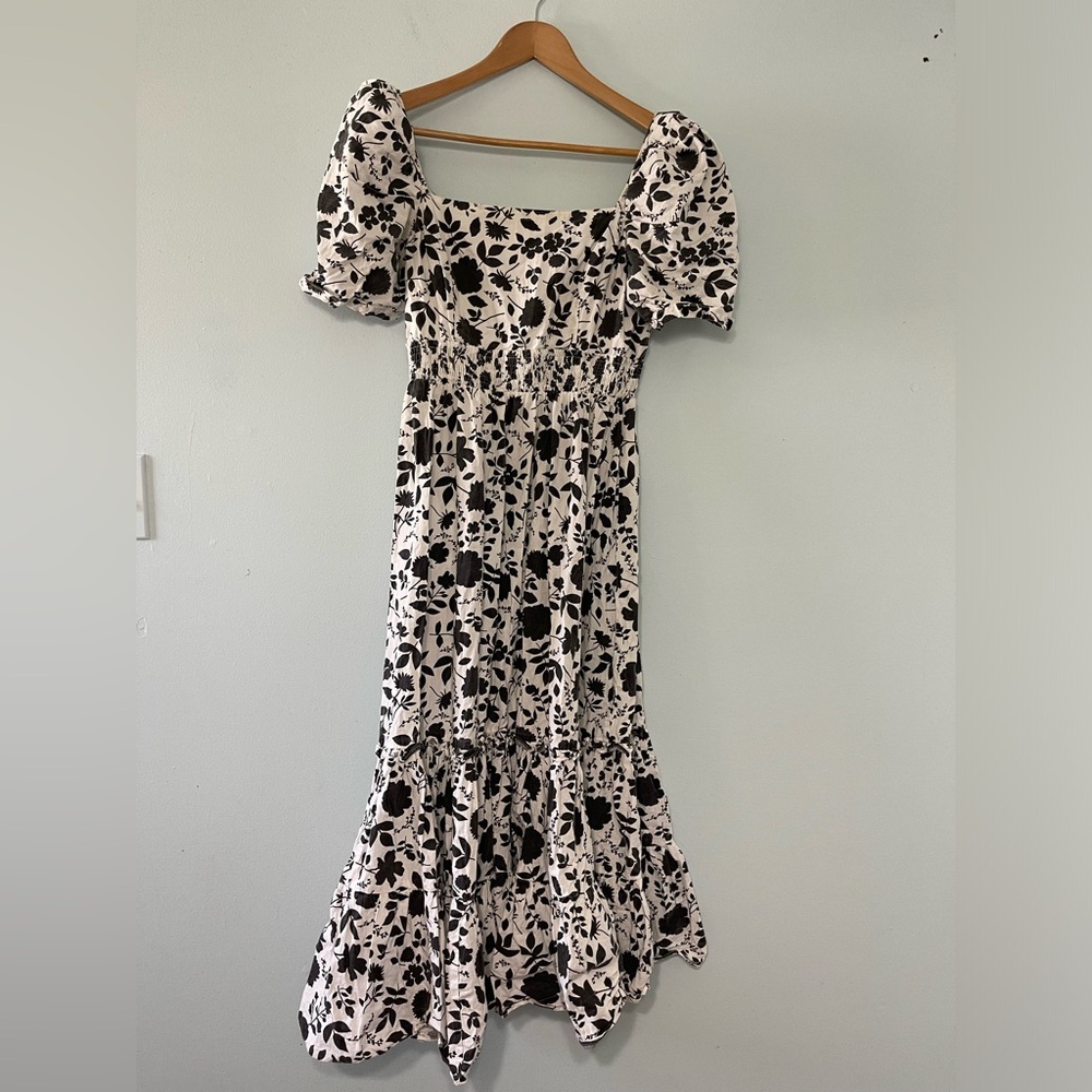Aqua midi floral dress